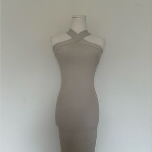 Aritzia Strapless Beige Dress